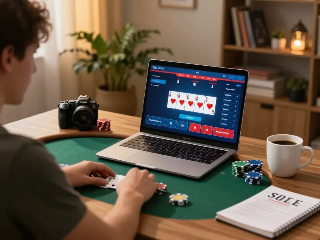 I9BET online poker gameplay at home with stylish setup and vibrant interface