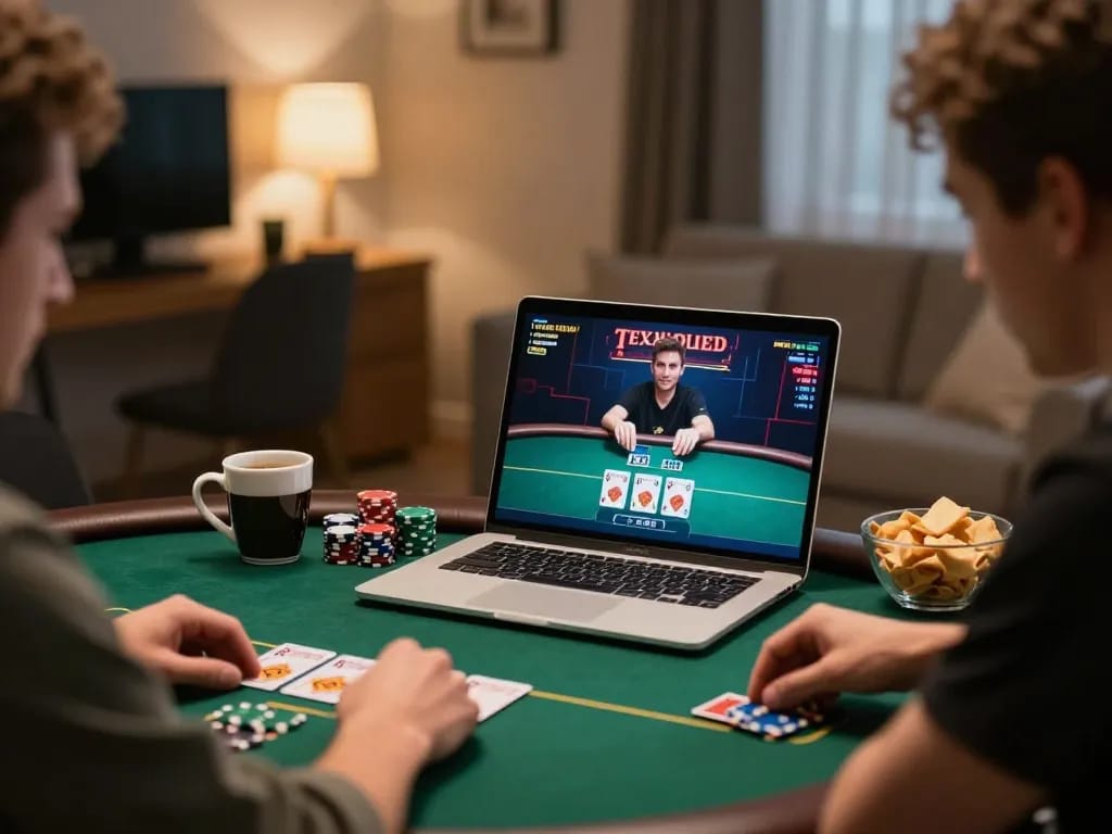 Engaged player at RR88 in a thrilling online poker match, showcasing strategy and excitement