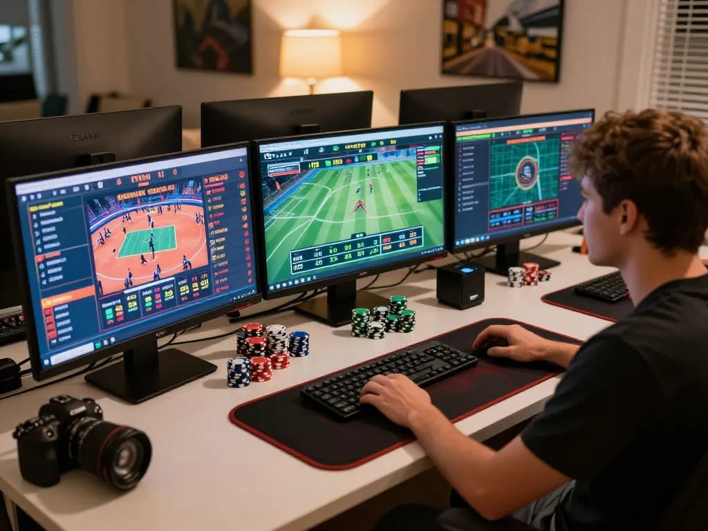 Engaging online gambling scene featuring dynamic nhân định kèo nhà cái and live sports betting, showcasing strategy and excitement.