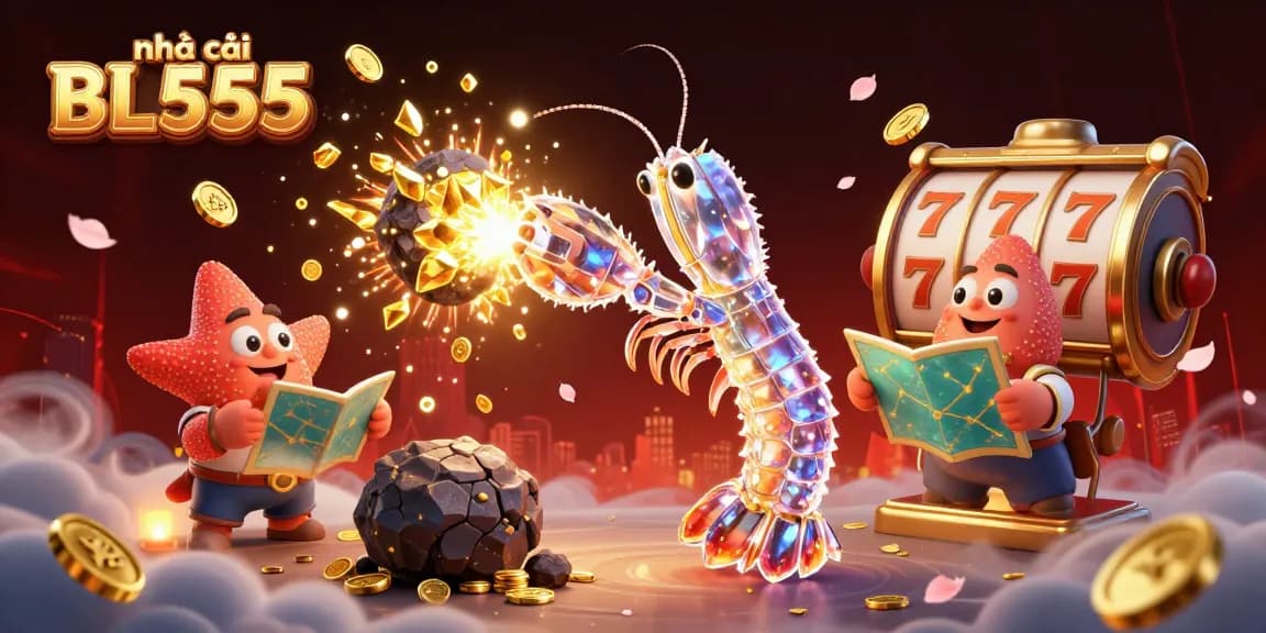 Experience thrilling gaming action with nhà cái BL555 in this vibrant casino-themed illustration.