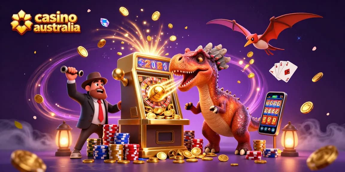 Experience the thrill at casino australia with a pachycephalosaurus hitting a jackpot!