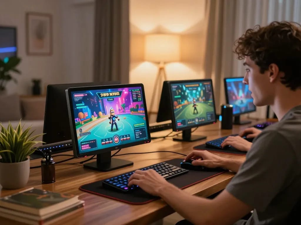 Engaging in strategic gameplay on 789club online casino in a cozy home setup