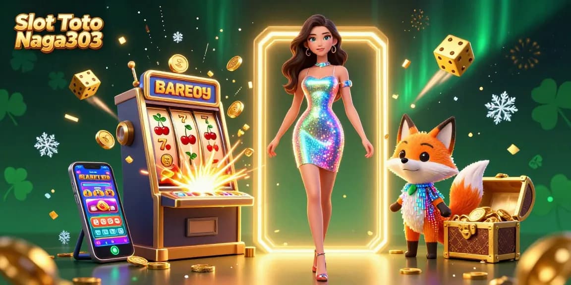 Spin and win at Slot Toto Naga303 with vibrant 3D casino elements and exciting game visuals.