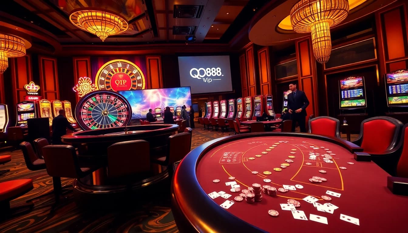 Experience the thrill of gambling with QQ88pro Vip in a luxurious casino setting.