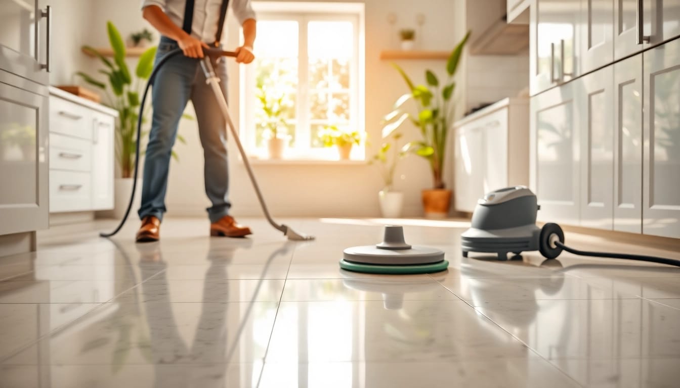 Find expert tile cleaners near me providing professional services in a spotless kitchen.
