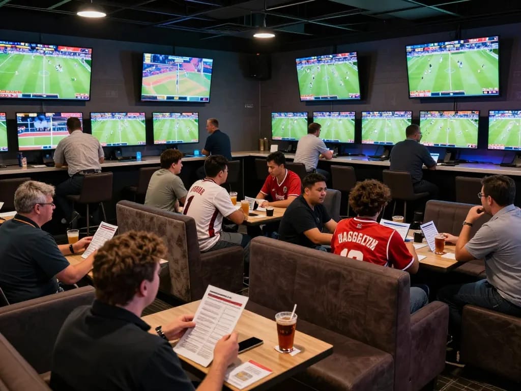 Watch live sports and place bets on ww88ho.com from a lively lounge filled with excitement.
