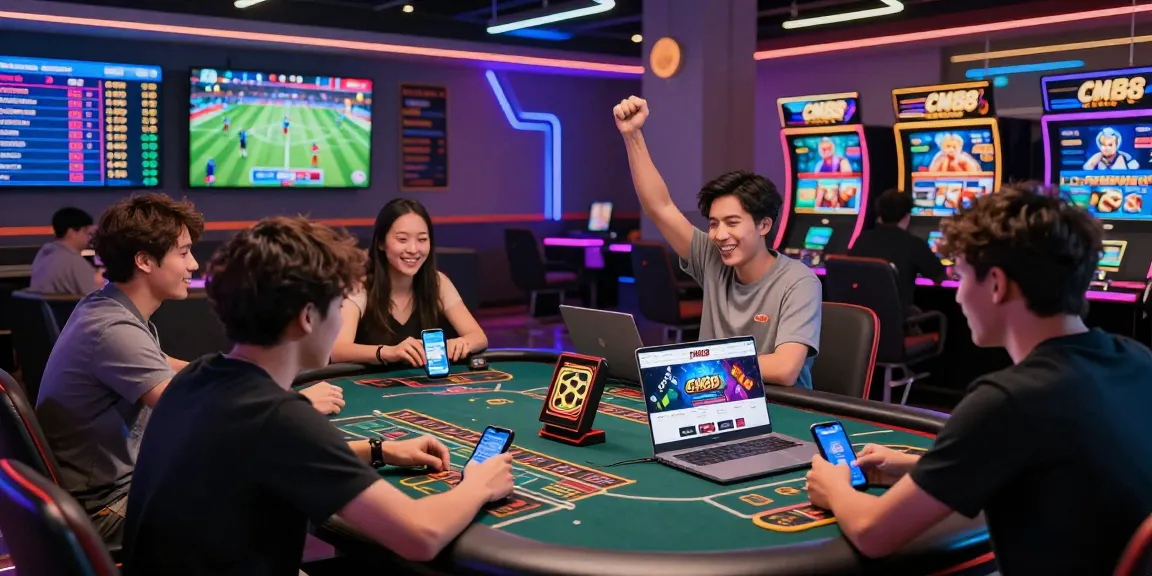 Engaging online gaming scene showcasing players enjoying CM88's dynamic betting options and vibrant casino atmosphere.