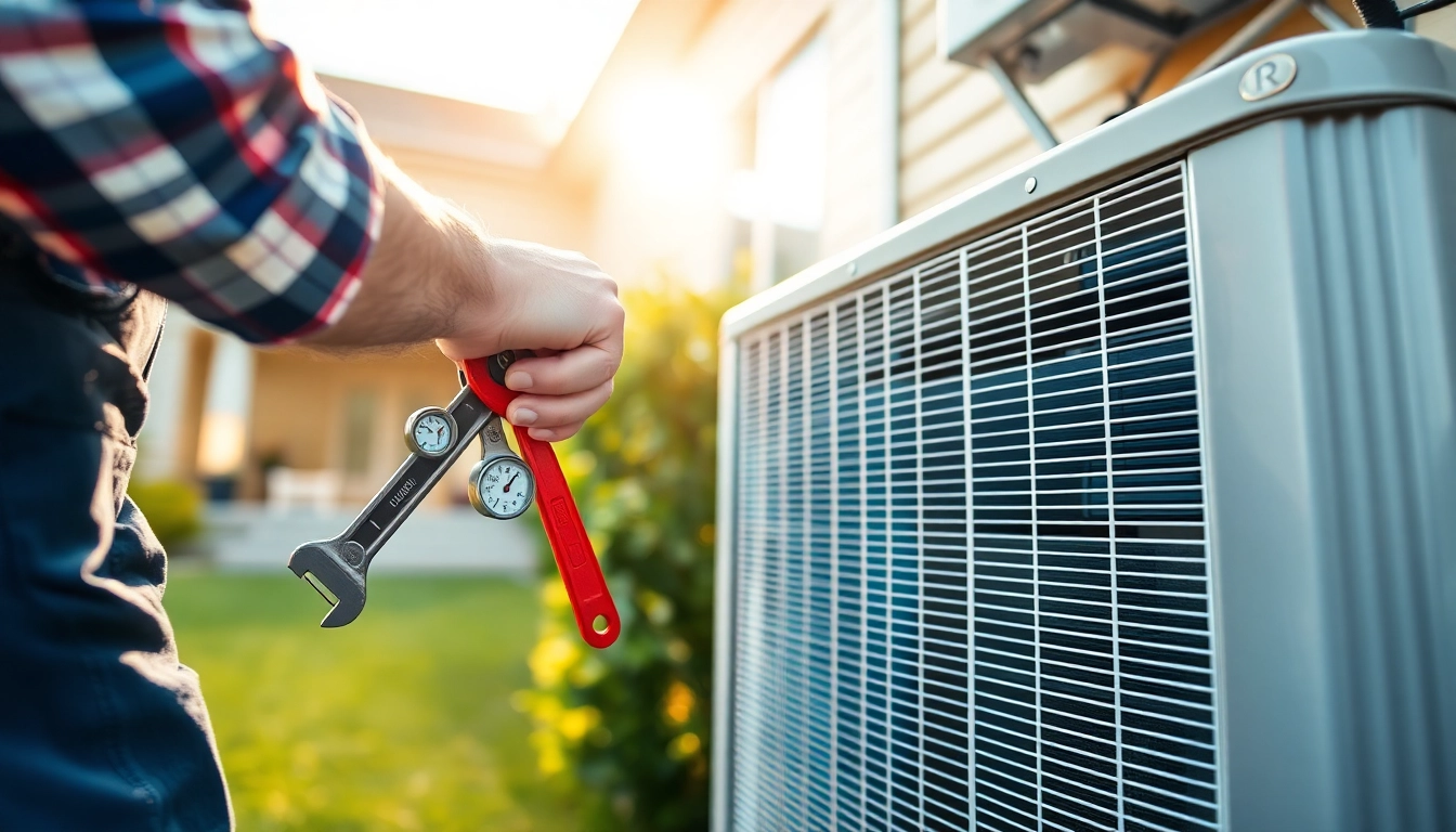 Efficient air conditioning repair Tampa service by a skilled technician at a residence.