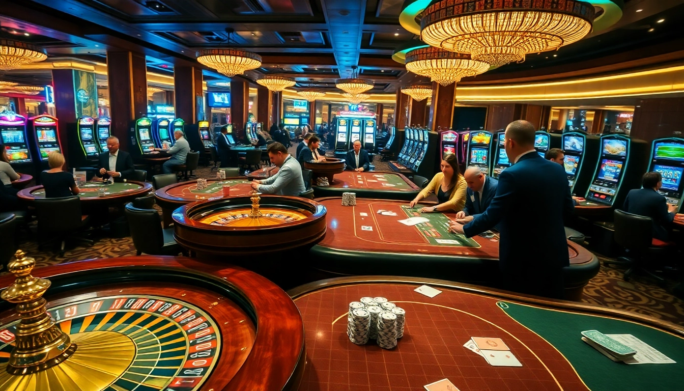 Gamble smoothly at https://xx88.cheap/ with a vibrant casino scene featuring roulette wheels and poker tables.