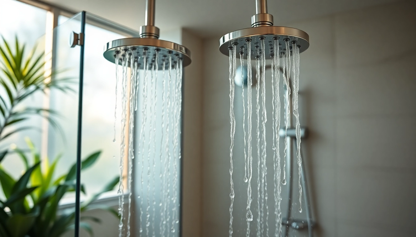 Experience elegant showers with modern fixtures and a stylish design in a luxurious bathroom.