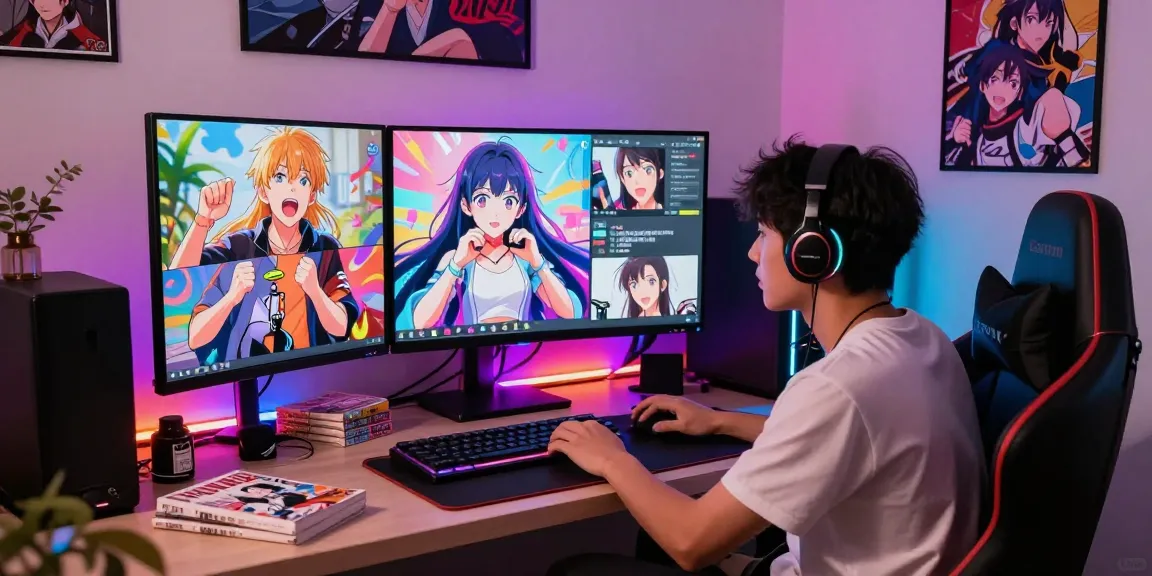 Interactive ecchi ai chat scene with vibrant anime characters, showcasing user experience.