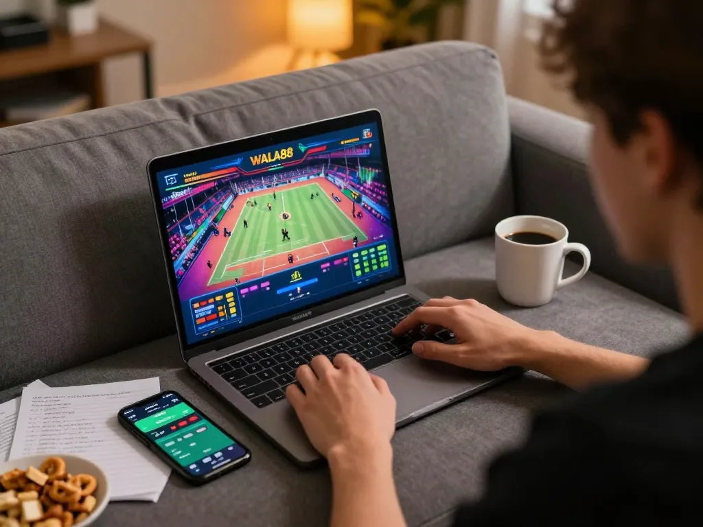 Engaging in live betting on WALA88 platform while enjoying home comfort