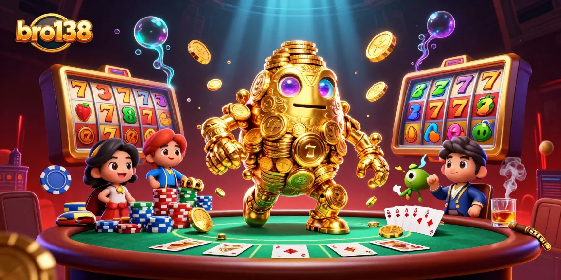 Spin and win big with bro138's vibrant casino scene filled with thrilling slots and poker elements.