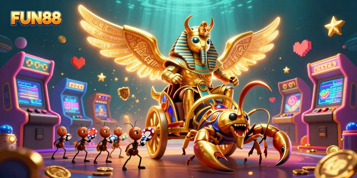 Engage in thrilling gaming adventures at FUN88 with vibrant 3D casino characters and elements.