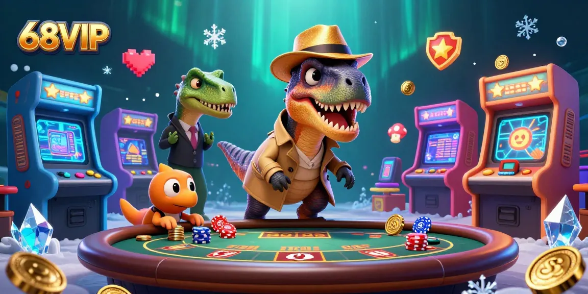 Join the fun at 68VIP Casino with a velociraptor card counter and a thrilling blackjack atmosphere.