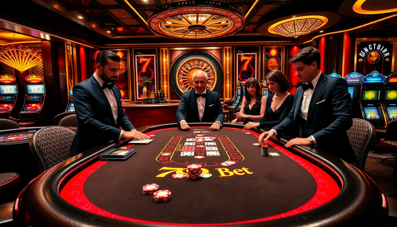 Players engaging in thrilling blackjack while betting 789 bet in a luxurious casino setting.