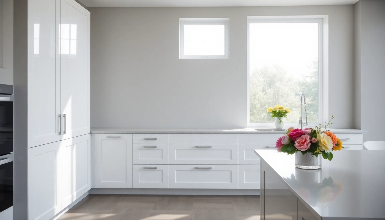 Enhance your kitchen with stunning Cabinet Refacing Largo FL featuring modern white cabinets and a stylish decor.