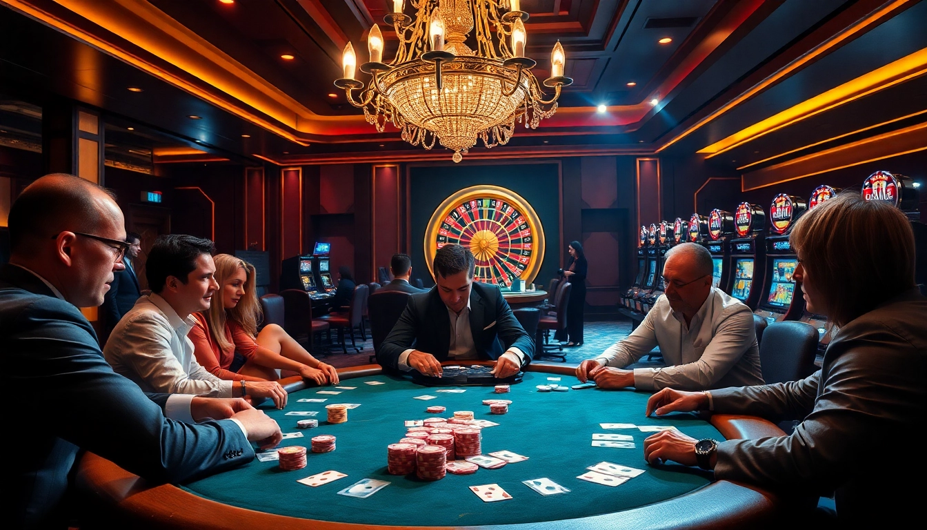 Professional gamblers playing poker at a luxurious XX88 casino table.