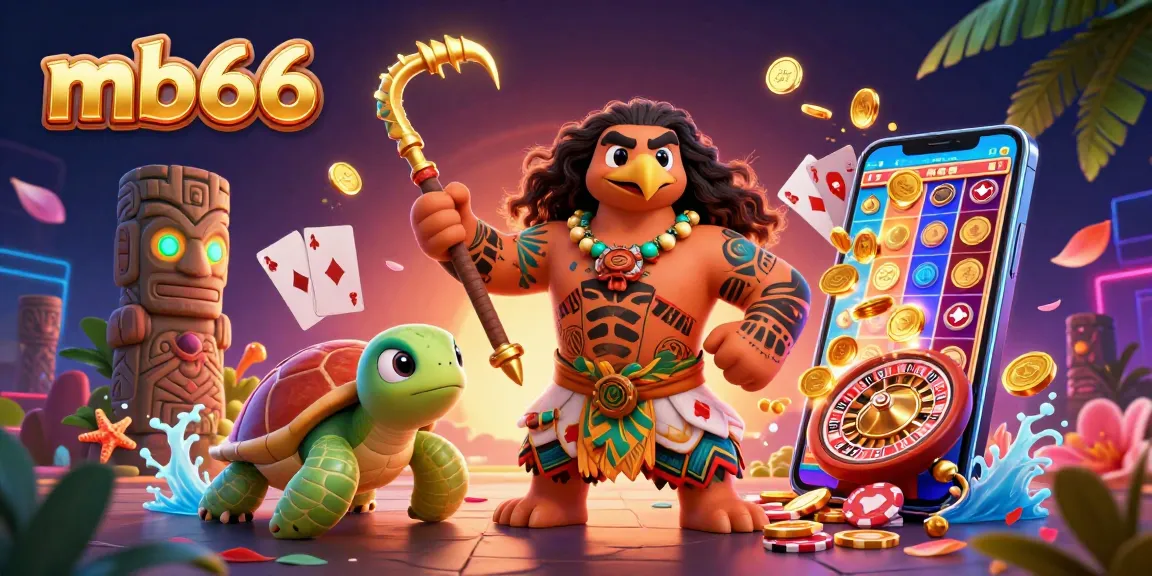 Engage in thrilling gaming action with mb66, featuring vibrant characters, gold coins, and exciting slot game elements.