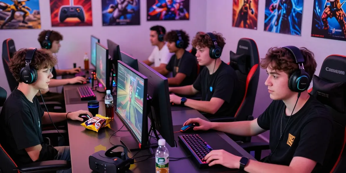 Youth gaming with devices at https://proplay88.uk.com/ in a vibrant and engaging environment.